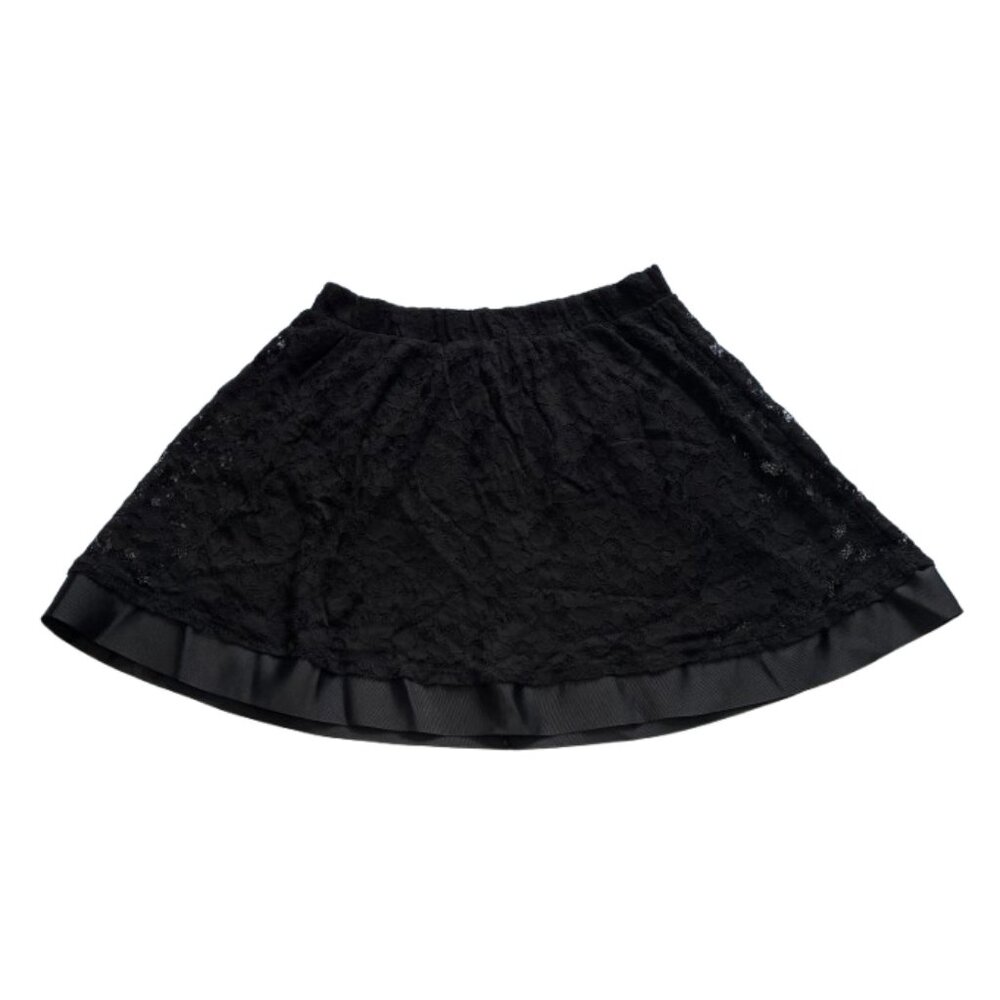 🖤 Forever 21 Upcycled Black Lace Skirt With Thick Ribbon Hem 🖤